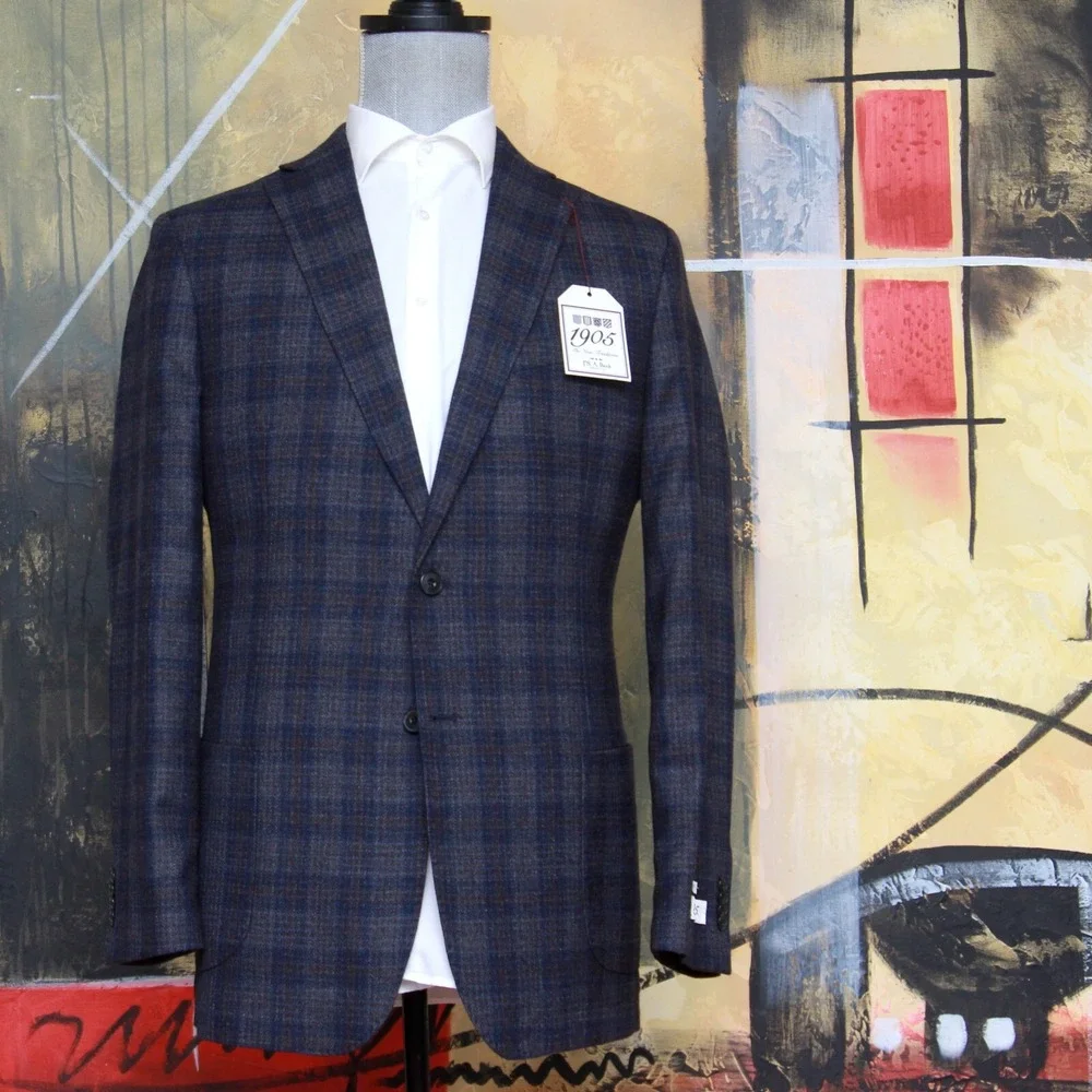 46R JOS A BANK‎ 1905 Men's Blazer SportCoat Jacket Check Wool C080680